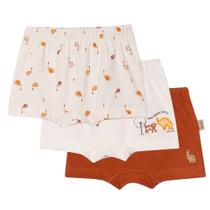 Kit 3 Cuecas Boxer Infantil Safari Nini & Bambini Kit 3 Cuecas Boxer Infantil Safari Nini & Bambini