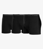 Kit 3 Cuecas Boxer Lisa De Poliamida Diametro Preto