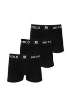 Kit 3 Cuecas Boxer Lisa Polo Wear Preto