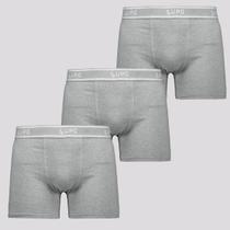 Kit 3 Cuecas Boxer Lupo Basic Algodão Com Elastano Cinza Kit 3 Cuecas Boxer Lupo Basic Algodão Com Elastano Cinza