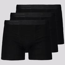 Kit 3 Cuecas Boxer Lupo Elastic Soft Preta Kit 3 Cuecas Boxer Lupo Elastic Soft Preta