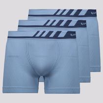 Kit 3 Cuecas Boxer Lupo Light Fit Azul Kit 3 Cuecas Boxer Lupo Light Fit Azul