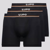 Kit 3 Cuecas Boxer Lupo Microfibra Seamless Preta Kit 3 Cuecas Boxer Lupo Microfibra Seamless Preta