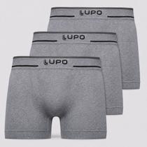 Kit 3 Cuecas Boxer Lupo Microfibra Sem Costura Cinza Kit 3 Cuecas Boxer Lupo Microfibra Sem Costura Cinza