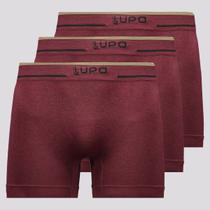 Kit 3 Cuecas Boxer Lupo Microfibra Sem Costura Marsala