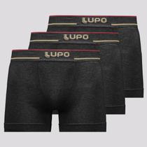 Kit 3 Cuecas Boxer Lupo Microfibra Sem Costura Preta II