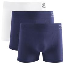 Kit 3 Cuecas Boxer Masculina Zee Rucci Microfibra Poliamida Seamless