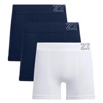 Kit 3 Cuecas Boxer Masculina Zee Rucci Microfibra Poliamida Sem Costura Lisa Premium ZR