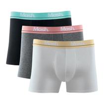 Kit 3 Cuecas Boxer Mash Adulto Em Cotton Cós Colorido Kit 3 Cuecas Boxer Mash Adulto Em Cotton Cós Colorido