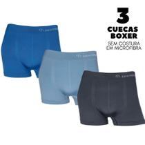 Kit 3 Cuecas Boxer Microfibra Cueca Box Sem Costura RP Masculino Adulto Envio Imediato