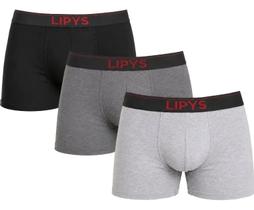 Kit 3 Cuecas Boxer Microfibra Lipys - Ref410 Tamanho:PCor:PretoGenero:Masculino Kit 3 Cuecas Boxer Microfibra Lipys - Ref410 Tamanho:PCor:PretoGenero:Masculino