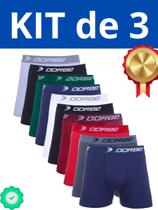 Kit 3 Cuecas Boxer Microfibra Masculina Cores Sortidas