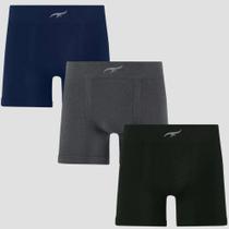 Kit 3 Cuecas Boxer Modal Respirável S/Costura Macio ZeeRucci Tamanho:PCor:Sortidas
