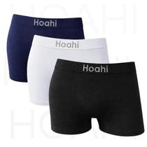 Kit 3 Cuecas Boxer Poliamida Premium - Hoahi Kits:Preto - Branco - MarinhoTamanho:GG