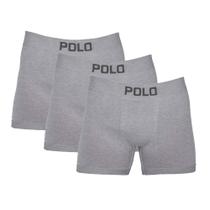 Kit 3 Cuecas Boxer Polo 781 Algodão Cinza Kit 3 Cuecas Boxer Polo 781 Algodão Cinza