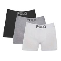 Kit 3 Cuecas Boxer Polo 781 Algodão - Sortido