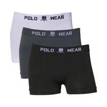 Kit 3 Cuecas Boxer Polo Wear Infantil Microfibra Sortido