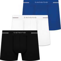 Kit 3 Cuecas Boxer Selene Masculina Poliamida Box Sem Costura Atacado Original