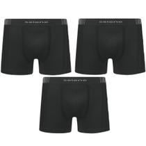 Kit 3 Cuecas Boxer Selene Sem Costura Masculino - Preto