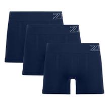 Kit 3 Cuecas Boxer Sem Costura Navy Zee Rucci