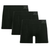 Kit 3 Cuecas Boxer sem Costura Preto Zee Rucci