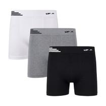 Kit 3 Cuecas Boxer Up 436 Masculina Microfibra Sem Costura