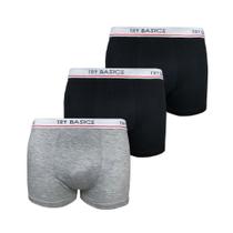 Kit 3 Cuecas Boxers Infantil Box Algodão Cotton Conforto - Try Basics