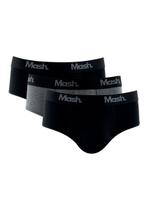 kit 3 cuecas cotton slip Mash 113.06 algodão elástico bordado