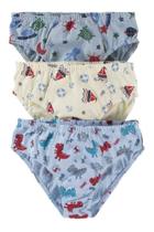 Kit 3 Cuecas Infantil Criança 100% Algodão Kellynha 1110 P ao G