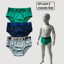 Kit 3 Cuecas Infantil Masculina Algodão Lyps Slip Cós 312 Kit 3 Cuecas Infantil Masculina Algodão Lyps Slip Cós 312