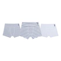 Kit 3 Cuecas Infantil Menino Em Algodão Macio Conjunto Roupa Íntima Masculina Malha Cotton Para Crianças 2 À 8 Anos Listras