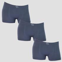 Kit 3 Cuecas Infantil RP Sem Costura Lisa Poliéster