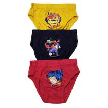 Kit 3 Cuecas Infantil Slip Algodão Personagens Lupo