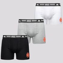 Kit 3 Cuecas Kappa Vasco Preta Cinza e Branca Kit 3 Cuecas Kappa Vasco Preta Cinza e Branca