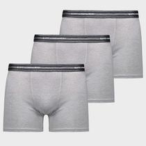 Kit 3 Cuecas Lupo Boxer Algodão com Elastano Cinza