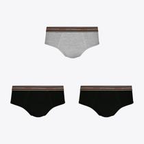 Kit 3 Cuecas Lupo Slip Algodão Com Elastano 00524-089