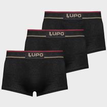 Kit 3 Cuecas Lupo Sunga Sem Costura Preta