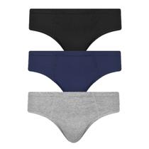Kit 3 Cuecas Masculina Algodão Slip Tradicional Kit 3 Cuecas Masculina Algodão Slip Tradicional