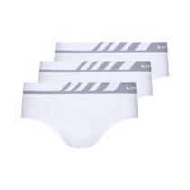 Kit 3 Cuecas Masculina Slip Lupo Microfibra Adulto Sem Costura Original Branco P-XG