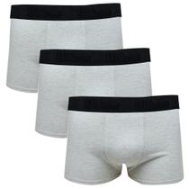 Kit 3 Cuecas Masculinas Boxer Cotton Basic Wilson Cinza