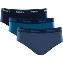 Kit 3 Cuecas Masculinas Slip Elástico Algodão Basic 010.04 Mash Kit 3 Cuecas Masculinas Slip Elástico Algodão Basic 010.04 Mash
