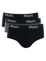 Kit 3 Cuecas Masculinas Slip Elástico Cotton Basic 113.06 Mash Preto