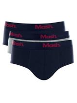 Kit 3 Cuecas Masculinas Slip Elástico Cotton Basic 113.06 Mash Preto