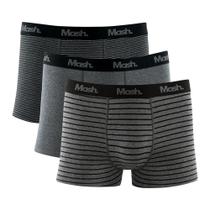 Kit 3 Cuecas Mash Boxer Cotton Listras