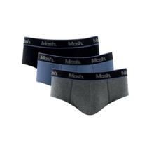 Kit 3 Cuecas Mash Slip Adulto Algodão Cotton 113.09