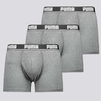 Kit 3 Cuecas Puma Boxer Cotton Cinza