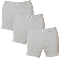 Kit 3 Cuecas samba canção 100% algodão com abertura Keeper