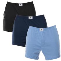 Kit 3 Cuecas samba canção 100% algodão com abertura Keeper