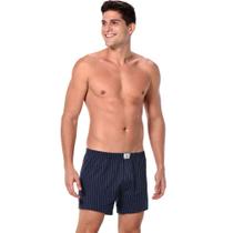 Kit 3 Cuecas Samba Canção Listrada malha mista algodão e poliéster