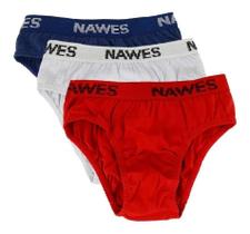 Kit 3 Cuecas Slip 100% Algodão Infantil Nawes N03 Kit 3 Cuecas Slip 100% Algodão Infantil Nawes N03
